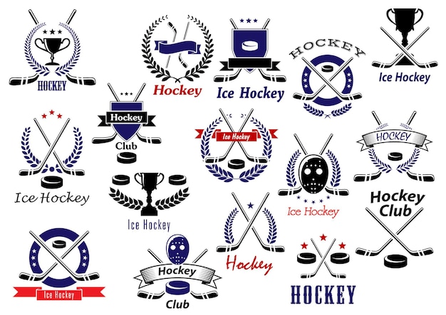 IJshockey sport spel heraldische emblemen