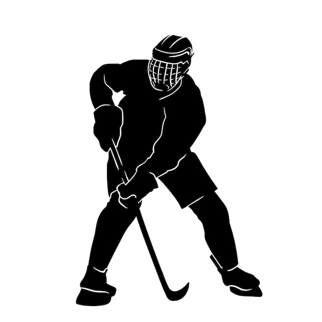 Ijshockeyspeler silhouet