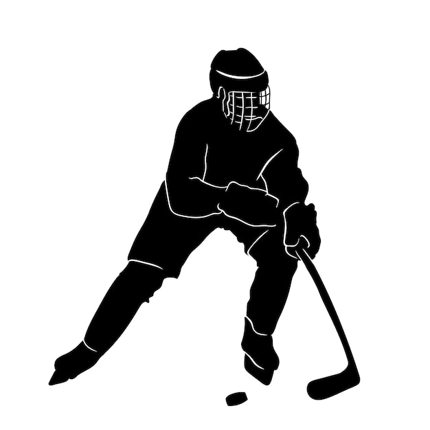 Ijshockeyspeler silhouet