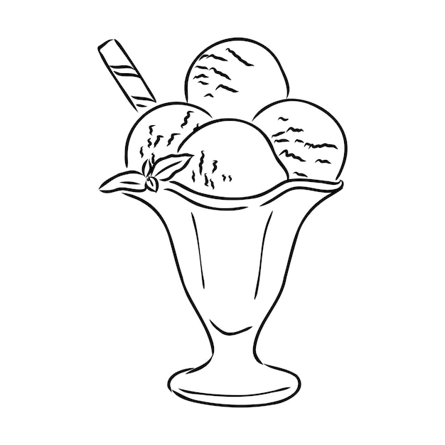 ijsje doodle ijs vector schets