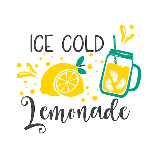 IJskoude limonade grappige slogan inscriptie Citroen vector citaten Limonade teken