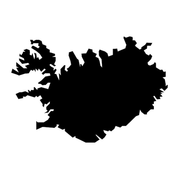 Ijsland blanco vector kaart geïsoleerd op witte achtergrond highdetailed zwarte silhouet kaart van ijsland