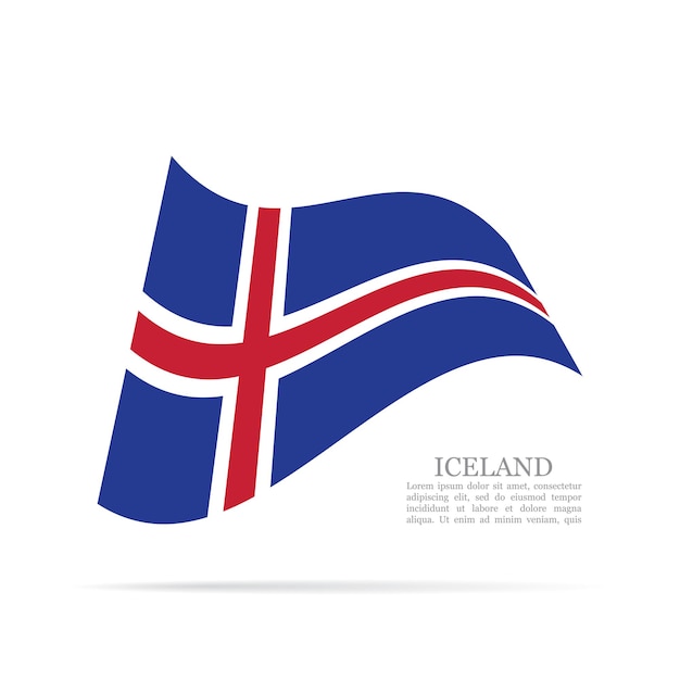 Ijsland nationale vlag zwaaien vector icon