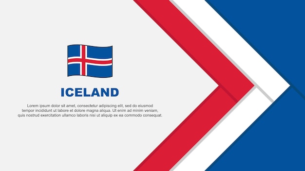 Ijsland vlag abstracte achtergrond ontwerpsjabloon ijsland onafhankelijkheidsdag banner cartoon vector illustratie ijsland cartoon