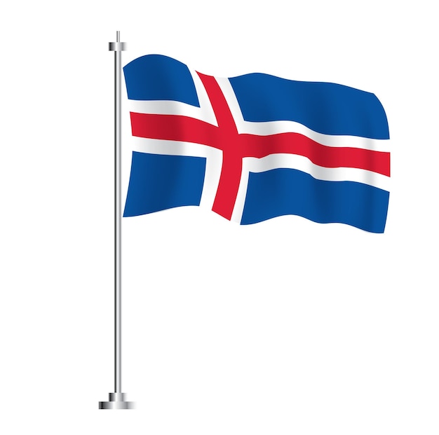 IJsland vlag geïsoleerde golf vlag van IJsland land vectorillustratie