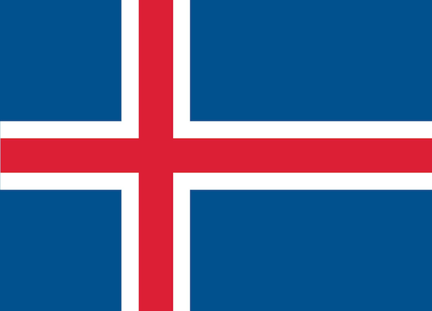 IJsland vlag originele kleuren en verhoudingen Vector illustratie EPS 10