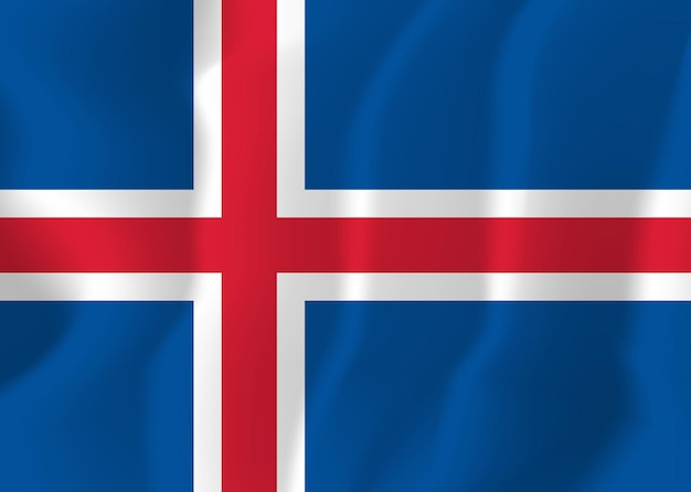 IJsland Zwaaide Vlag Illustratie Vector Achtergrond