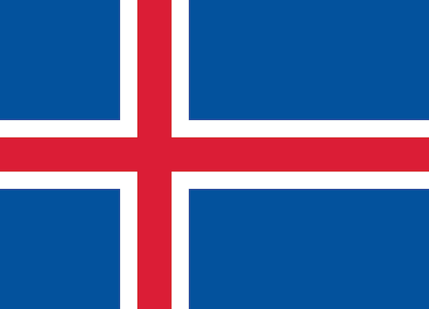 Ijslandse vlag eenvoudige illustratie voor onafhankelijkheidsdag of verkiezing