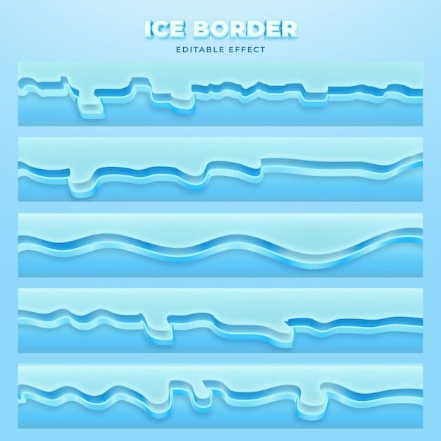 Ijsrand bewerkbare effectvectorset