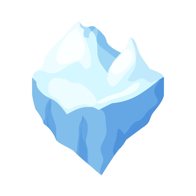 Ijsschots, bevroren water stuk, ijsberg in cartoon stijl geïsoleerd op een witte achtergrond.