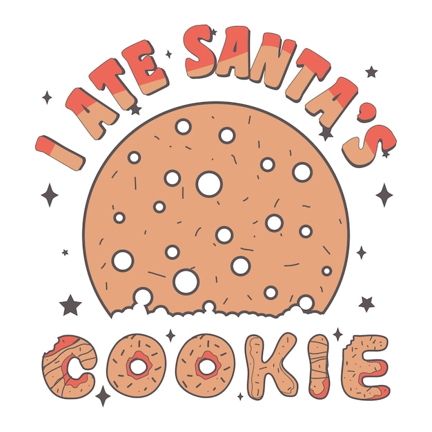 Vector ik at santas cookie merry christmas design cookie clipart vintage christmas vector design