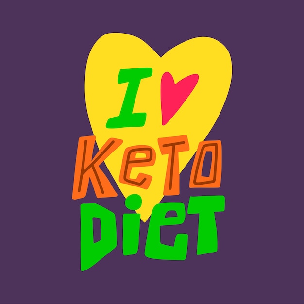 Ik ben dol op keto-dieet Belettering met de hand geschreven