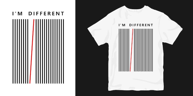 Ik ben een ander t-shirt met abstract gestript