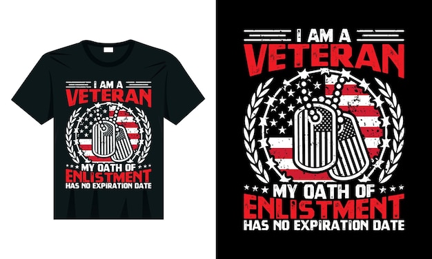 Ik ben een veteraan Mijn eed van dienstneming heeft geen vervaldatum T-shirtontwerp