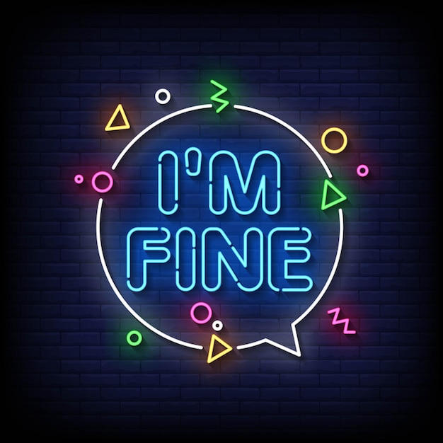 Ik ben Fine Neon Signs Style Text Vector