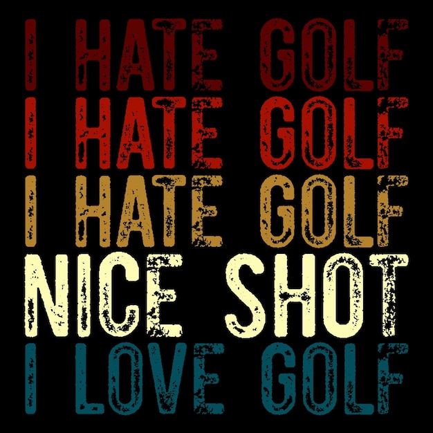 Vector ik haat golf ohnice shot ik hou van golf golfer t-shirt