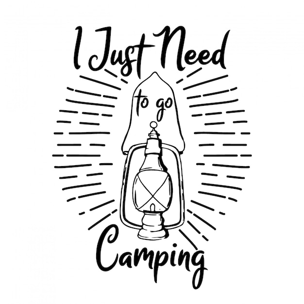 Ik heb alleen camping typografieontwerp nodig