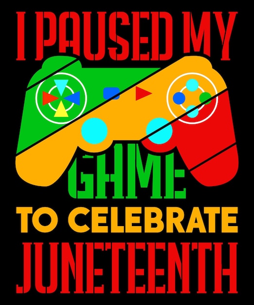 Ik heb mijn spel gepauzeerd om Juneteenth Gamer Boys Kid Gaming T-shirt te vieren