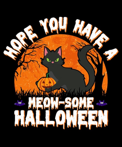 Ik hoop dat je een miauw-wat Halloween T-shirtontwerp hebt