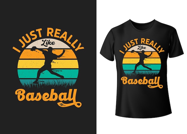 Ik hou gewoon echt van honkbal typografie tshirt design