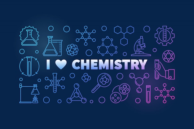 Ik hou van chemie gekleurde achtergrond