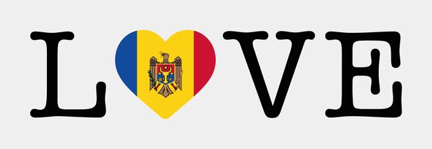 Vector ik hou van de vlag van moldavië hart icoon vector illustratie