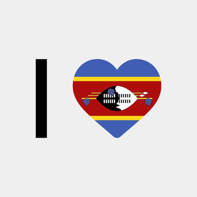 Ik hou van Eswatini Country Heart vectorillustratie