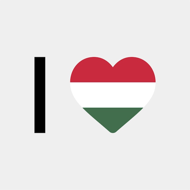 Ik hou van Hongarije land hart vectorillustratie