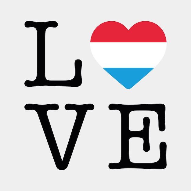 Vector ik hou van luxemburg vlag hart pictogram vectorillustratie