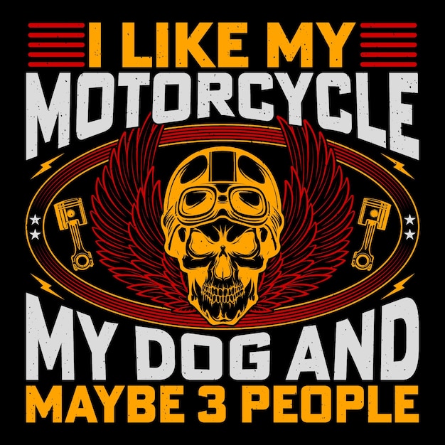 Vector ik hou van mijn motorfiets mijn hond en misschien drie mensen motorfiets retro vintage motorfiets t-shirt design biker