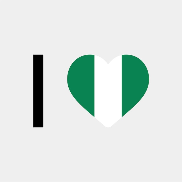 Ik hou van Nigeria Country Heart vectorillustratie