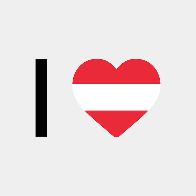 Ik hou van Oostenrijk land hart vectorillustratie