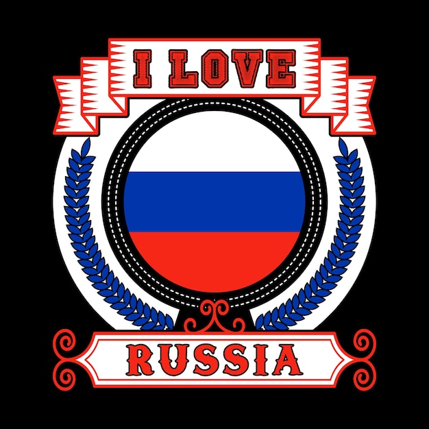 Vector ik hou van rusland