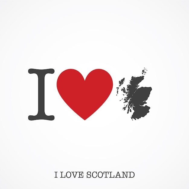 Ik hou van Schotland Hartvorm nationale landkaartpictogram