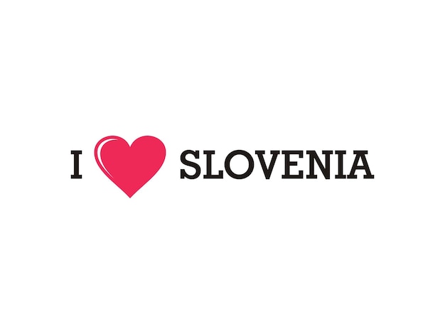 Ik hou van Slovenië Europa Land Letter Vector Template