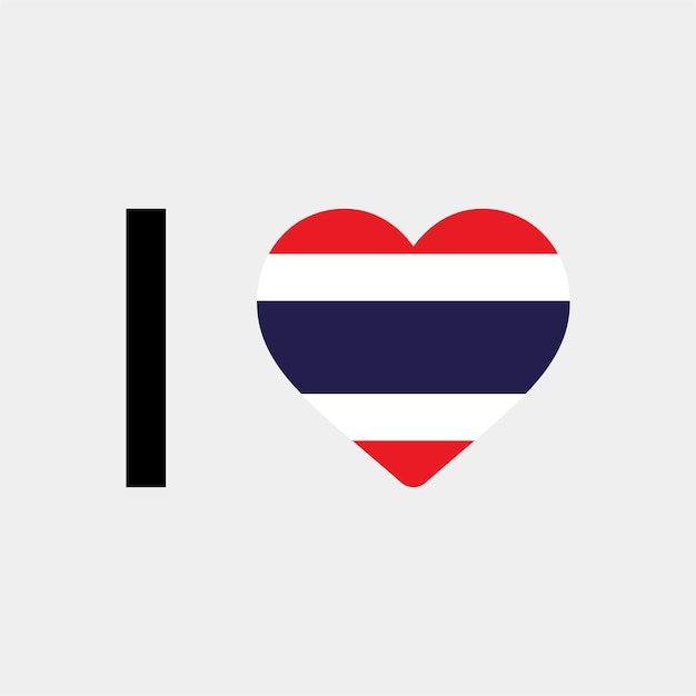 Ik hou van thailand land hart vectorillustratie