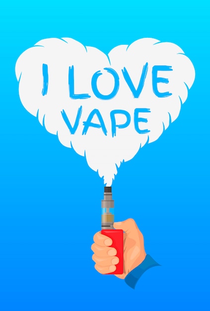 Ik hou van vape, logo of symbool ontwerpconcept