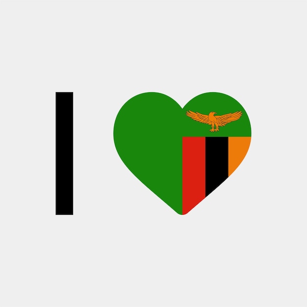 Ik hou van Zambia Country Heart vectorillustratie