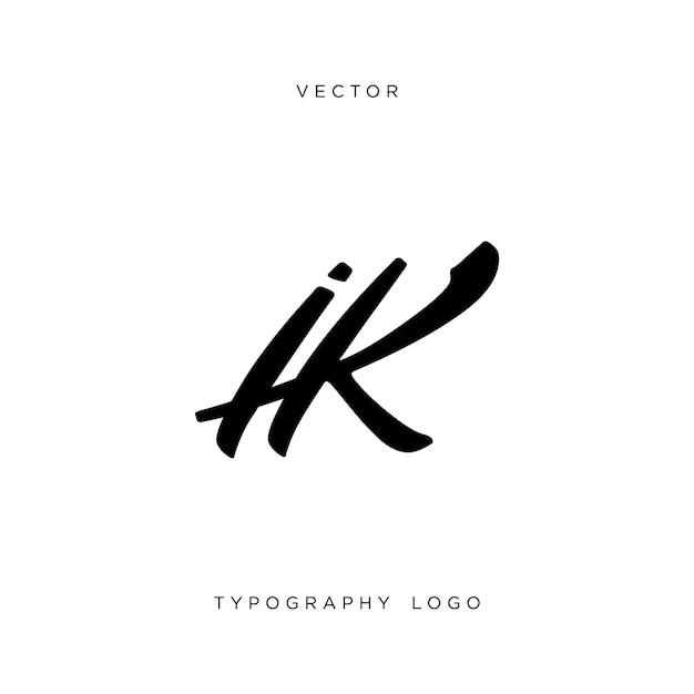 Vector ik letters monogram. typography logotype. vector.