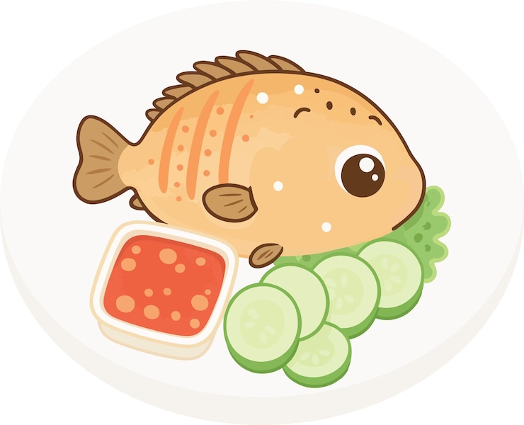 Vector ikan goreng