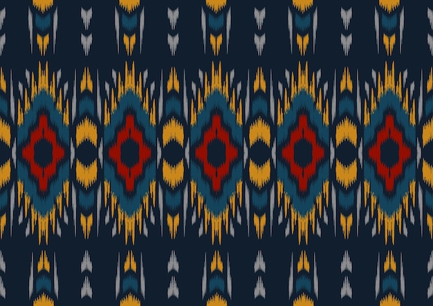 Ikat 민족 벡터 추상 아름 다운 예술입니다. 부족, 민속 자수, 멕시코의 Ikat 원활한 패턴