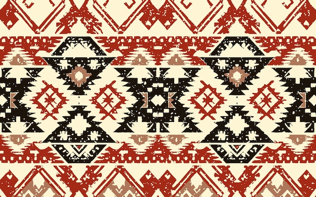 Ikat ornamento geometrico con diamanti ikkat modello senza cuciture stile azteco vettore etnico tribale te