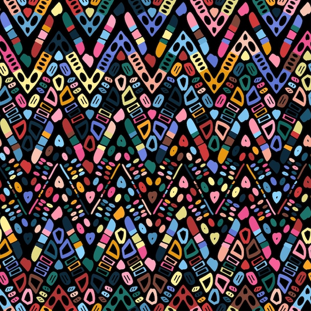 イカットの幾何学的なジグザグパターン。部族の民族テーマ