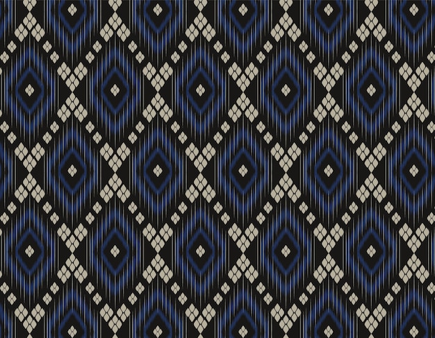 Ikat geometrische textiel Naadloos patroon door tribale ikat motieven Etnisch handwerk patroon abstracte vector Ikat stof traditionele weefstijl ontwerp voor kussen stof kleding tapijt gordijn