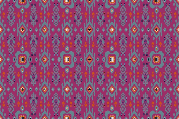 ikat tribal indian seamless pattern ethnic aztec fabric carpet mandala ornament native boho chevron