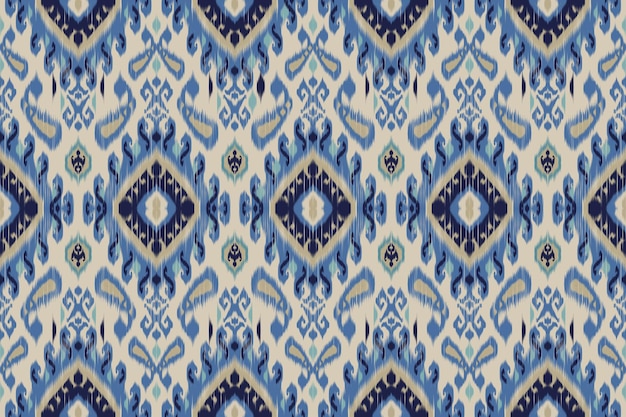 Ikat tribal Indian seamless pattern Ethnic Aztec fabric carpet mandala ornament native boho chevron