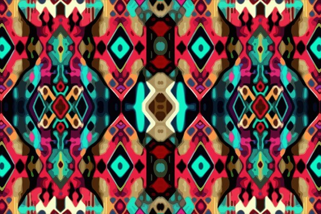 Ikat tribal seamless pattern colorful background Abstract graphic line ethnic traditional folk