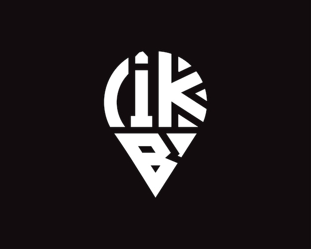 IKB letter location shape logo design