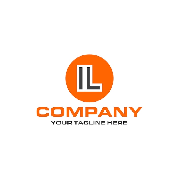 IL letter rounded shape logo design