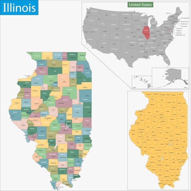 Mappa dell'illinois